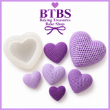 Textured Heart Silicone Mold – 3D Woven Heart Mold