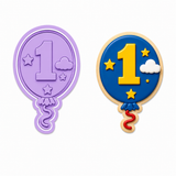 Number One Balloon Cookie Cutter & Embosser Stamp Set