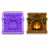 Christmas Fireplace Cookie Cutter & Embosser Two-Piece Set