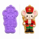 Christmas Nutcracker Mouse Cookie Cutter & Embosser Two-Piece Set