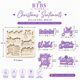 Christmas Sentiments Silicone Mold – 7 Festive Word Designs