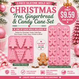man and candy cane cavities for chocolate, candy, cake pops, fondant and holiday treats