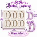 Elegant Script Letter D Six-Cavity Silicone Mold – Fondant, Chocolate & Cake Decorating