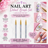 3-Piece Fine Detail Art Brush Set – Gold or Silver Random Color