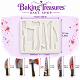 Halloween Knife, Axe & Machete Silicone Mold – Spooky Cake Decorating Mold