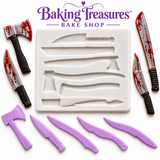 Halloween Knife, Axe & Machete Silicone Mold – Spooky Cake Decorating Mold
