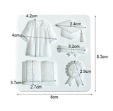 Graduation Cap, Gown, Diploma, Book & Award Silicone Mold – 5-Cavity Graduation Decorating Set