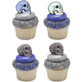 Metallic Skull Cupcake Rings 12 Count