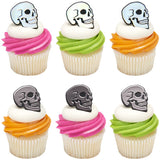 Metallic Skull Cupcake Rings 12 Count
