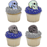 Metallic Skull Cupcake Rings 12 Count