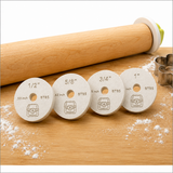 Side view of rolling pin spacer guides