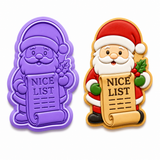 Santa with Nice List Cookie Cutter & Embosser Two-Piece Set