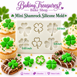St. Patrick's Day Shamrock & Clover Silicone Mold #4 – 6-Cavity Fondant Decorating Mold