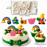 St. Patrick's Day Gnome, Rainbow & Pot of Gold Silicone Mold – 6-Cavity Lucky Irish Theme