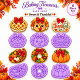 Sweet & Thankful Thanksgiving 6-Piece Cookie Cutter & Embosser Stamp Set