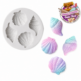 Textured Seashells Silicone Mold – 4 Cavity Ocean & Mermaid Mold