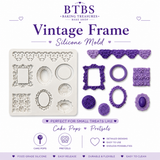 Vintage Frame Silicone Mold – Ornate Frames, Lace & Floral Cake Decorating Mold