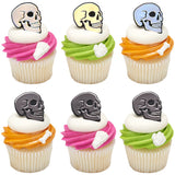 Metallic Skull Cupcake Rings 12 Count