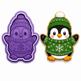 Winter Penguin in Snowflake Sweater Cookie Cutter & Embosser Two-Piece Set
