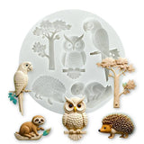 Woodland creature silicone mold for birthday and baby shower fondant cake decorations