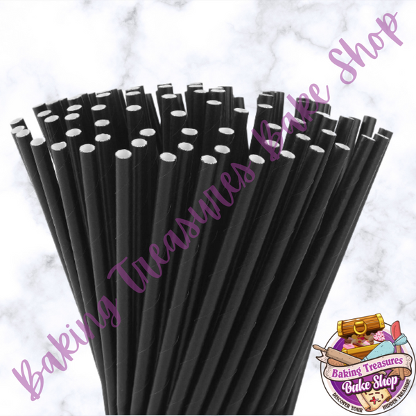BLACK  PAPER STRAWS