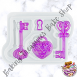 Love Lock with Key Silicone Mold