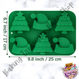 Santa Hat & Trees Silicone Mold