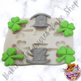 St Patrick's Day Clovers & Hats Silicone Mold  #5