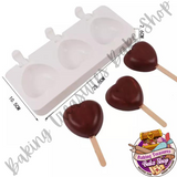 Three Rounded Hearts Cakesicle Mold