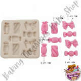 Assorted Candy And Bows Silicone Mold