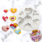 Love Hearts 7 Cavity Silicone  Mold