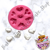 Love Hearts 7 Cavity Silicone  Mold