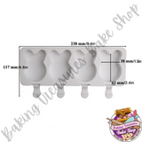 Easter Bunny Face 4 Cavity Silicone Molds