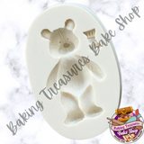 Teddy Bear With Bow Silicone Mold