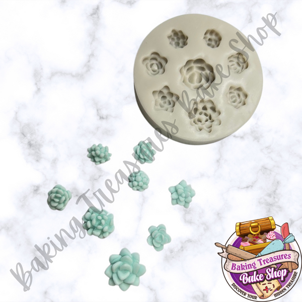 succulent mold silicone Succulent Variety flower Silicone Mold – Baking Treasures Bake Shop
