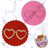 Heart Glasses  -cookie cutter  Embosser