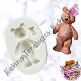 Teddy Bear With Bow Silicone Mold