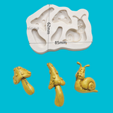Mushroom &  Snail silicone mold