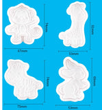 4 pcs Animal Cookie Monkey, Giraffe, Rabbit,  Zebra