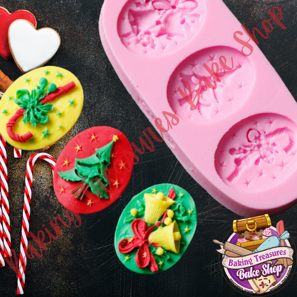 Christmas Pendant Chocolate Silicone Mold, 4 x 2 Inches