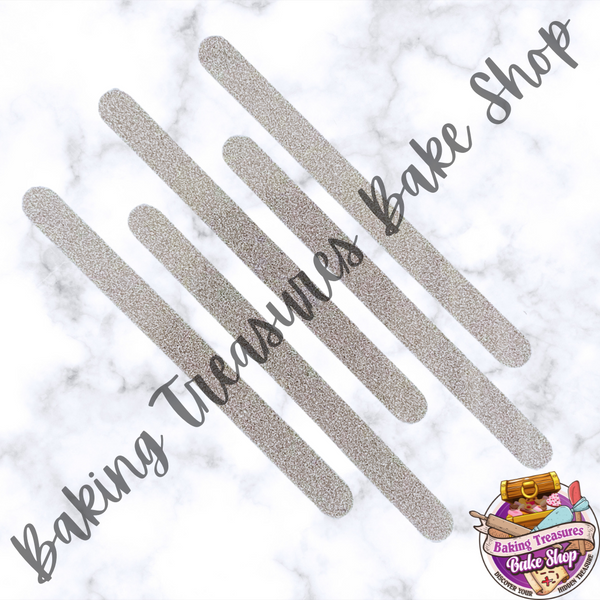 Glitter Acrylic Popsicle Sticks-  Silver