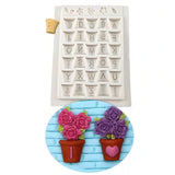 Flower Pot Alphabet Silicone Mold