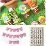 Flower Pot Alphabet Silicone Mold